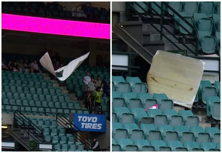 Roof dislodged at the Sydney Cricket Ground on 17 January 2025 